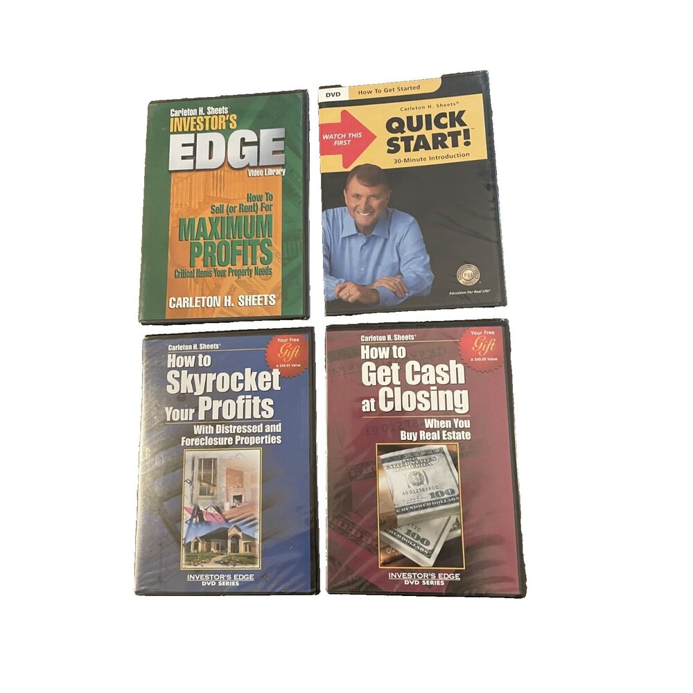Carleton Sheets Sealed NEW Investor's Edge DVDs Lot of 4 Maximum Skyrock Profits
